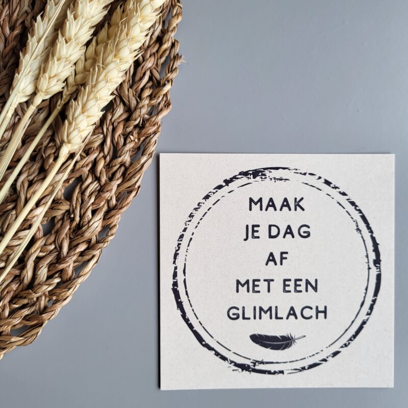 Kaart stempeltjeswijsheid: Glimlach