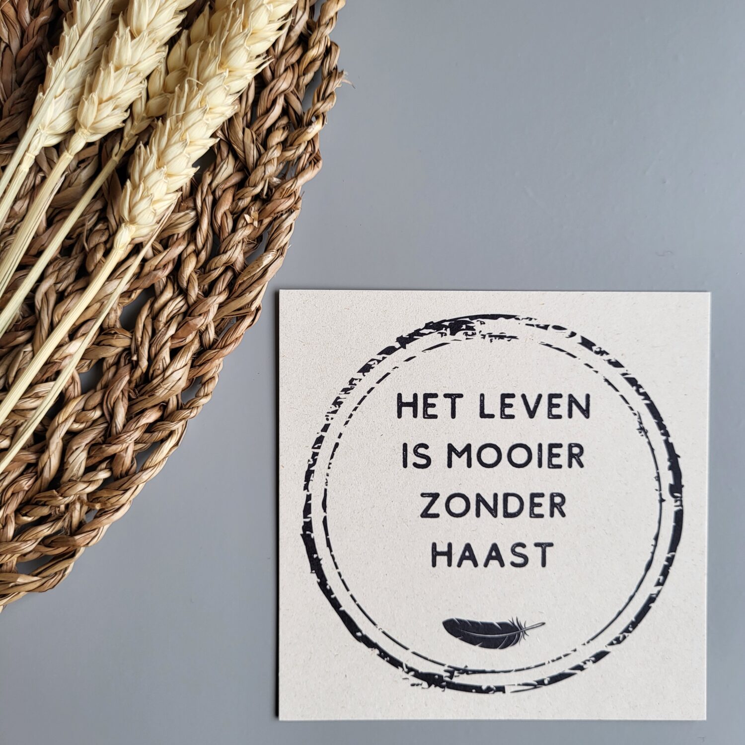 Kaart stempeltjeswijsheid: Zonder haast