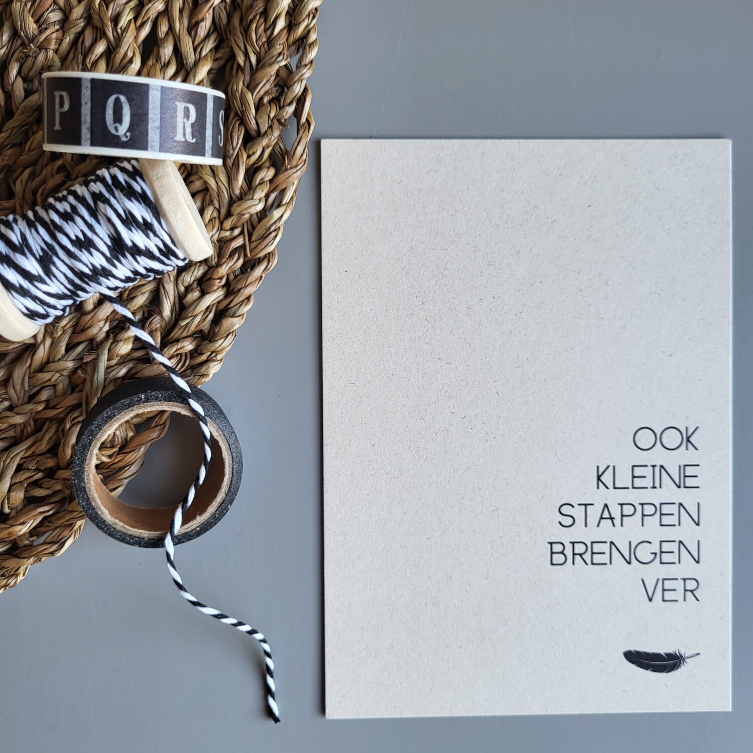 Kaart met quote Ook kleine stappen brengen ver