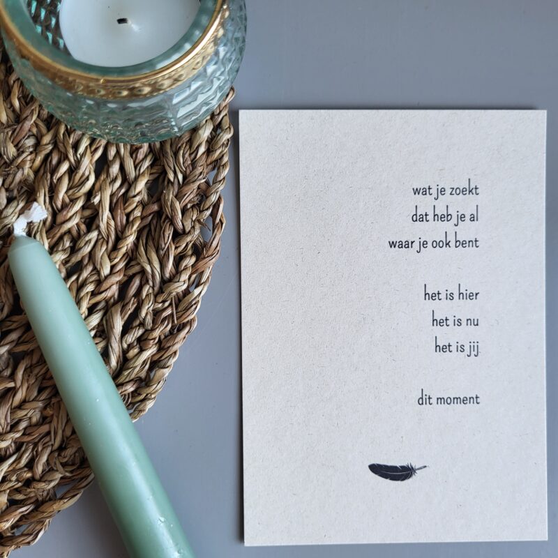 Gedichtkaart inspiratie: Dit moment