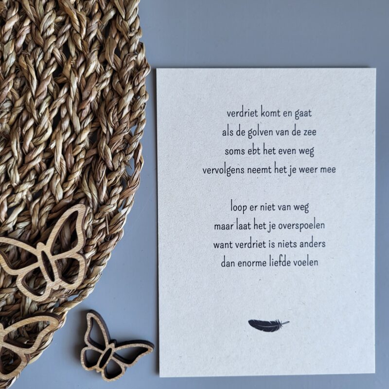 Gedichtkaart troost: Verdriet