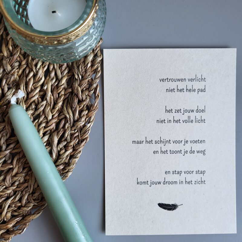 Gedichtkaart inspiratie: Vertrouwen