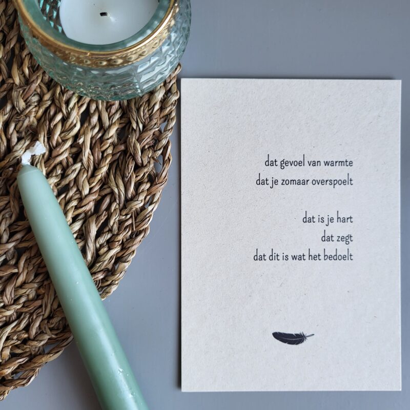 Gedichtkaart inspiratie: Warmte