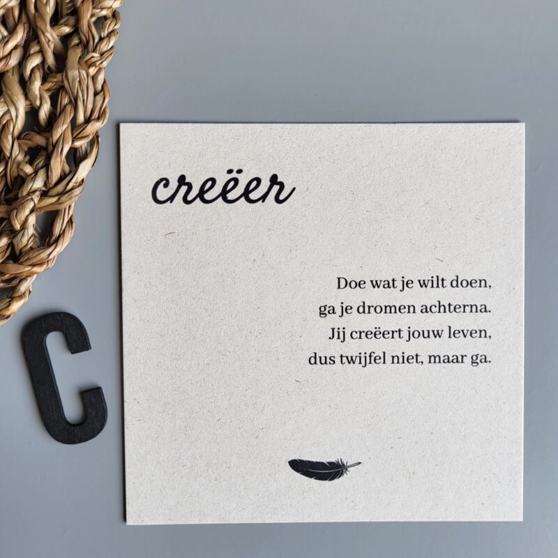 Gedichtkaart woord: Creëer