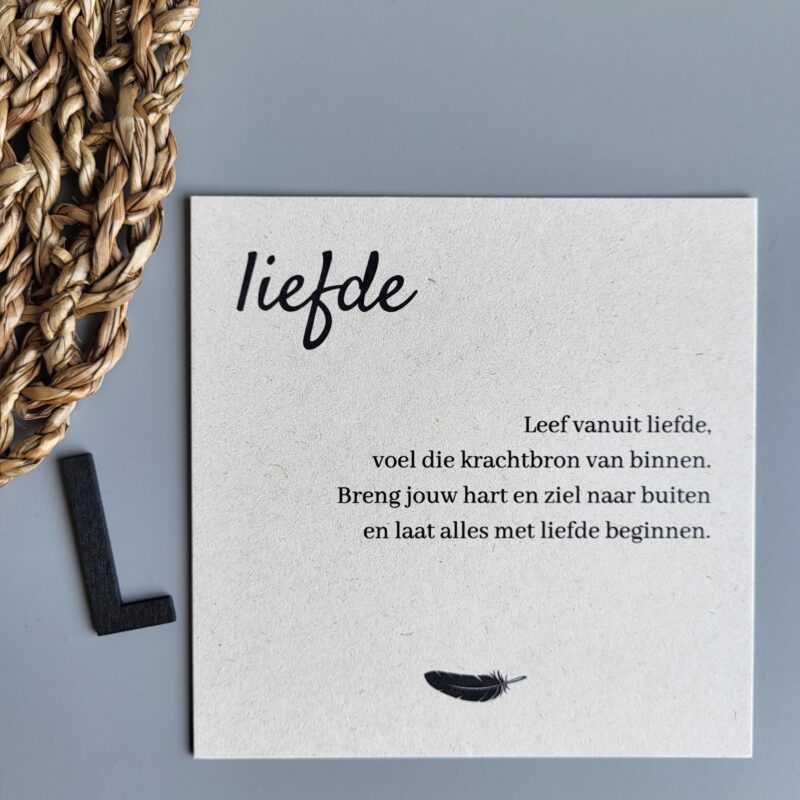 Gedichtkaart woord: Liefde