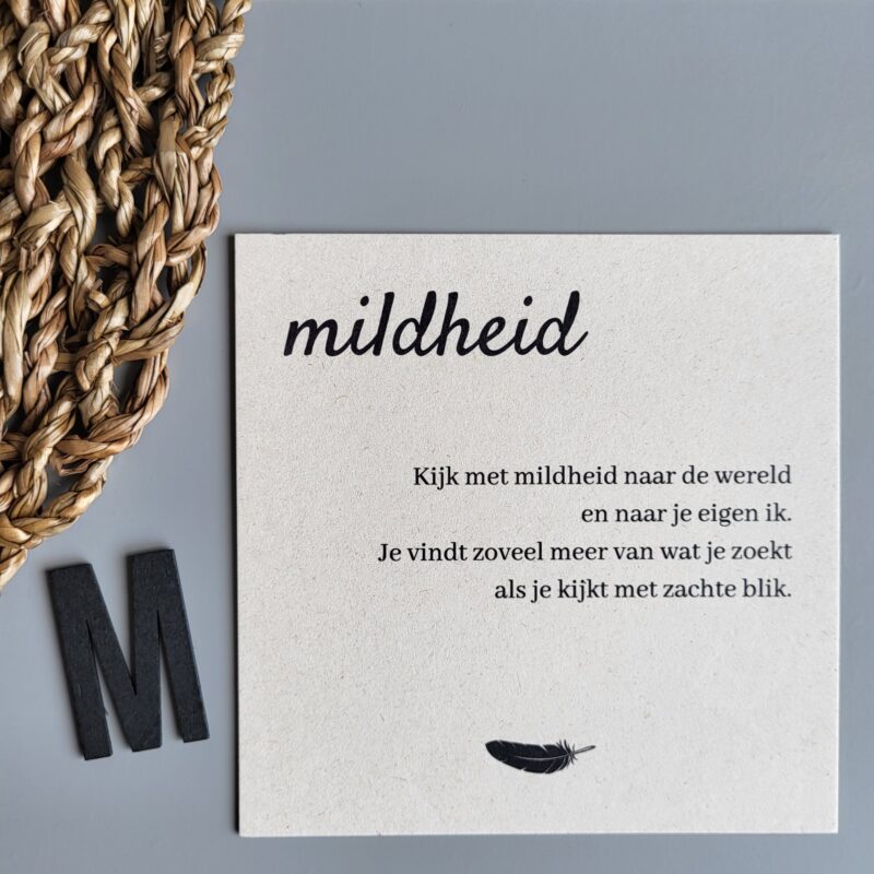 Gedichtkaart woord: Mildheid