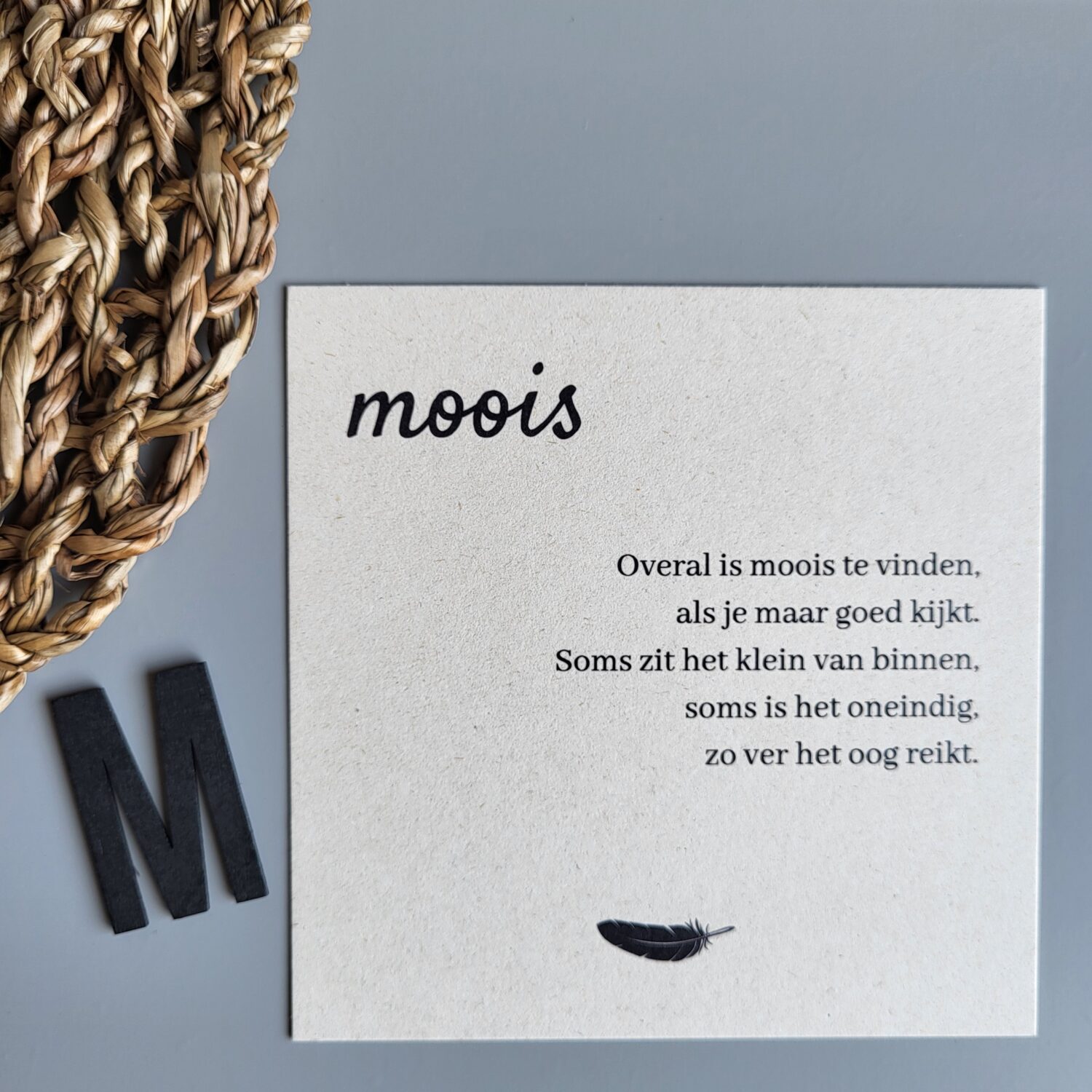 Gedichtkaart woord: Moois