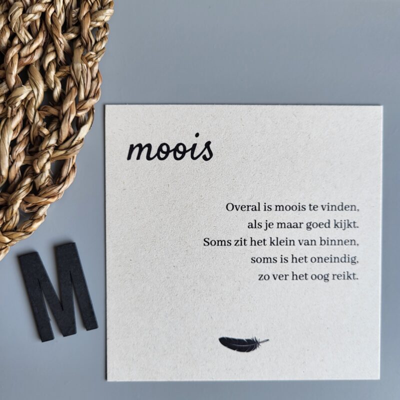 Gedichtkaart woord: Moois