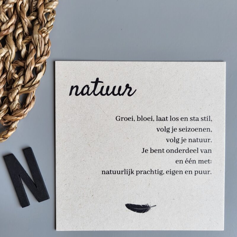 Gedichtkaart woord: Natuur
