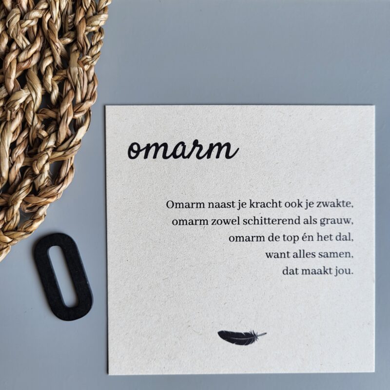 Gedichtkaart woord: Omarm