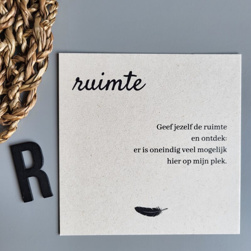 Gedichtkaart woord: Ruimte