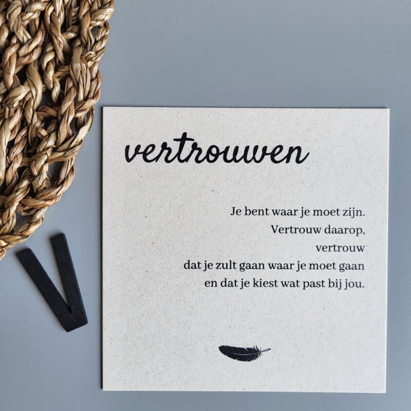 Gedichtkaart woord: Vertrouwen