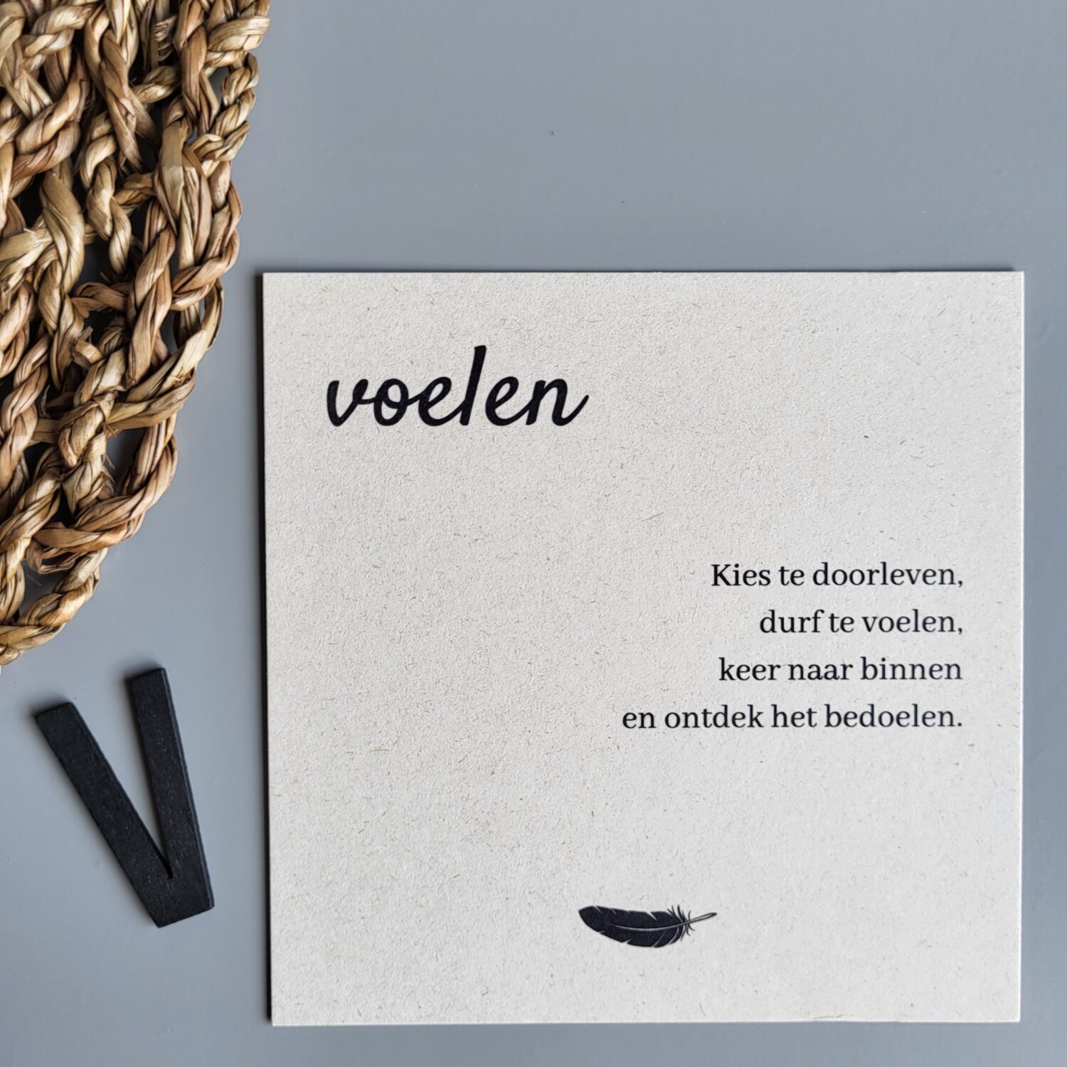 Gedichtkaart woord: Voelen