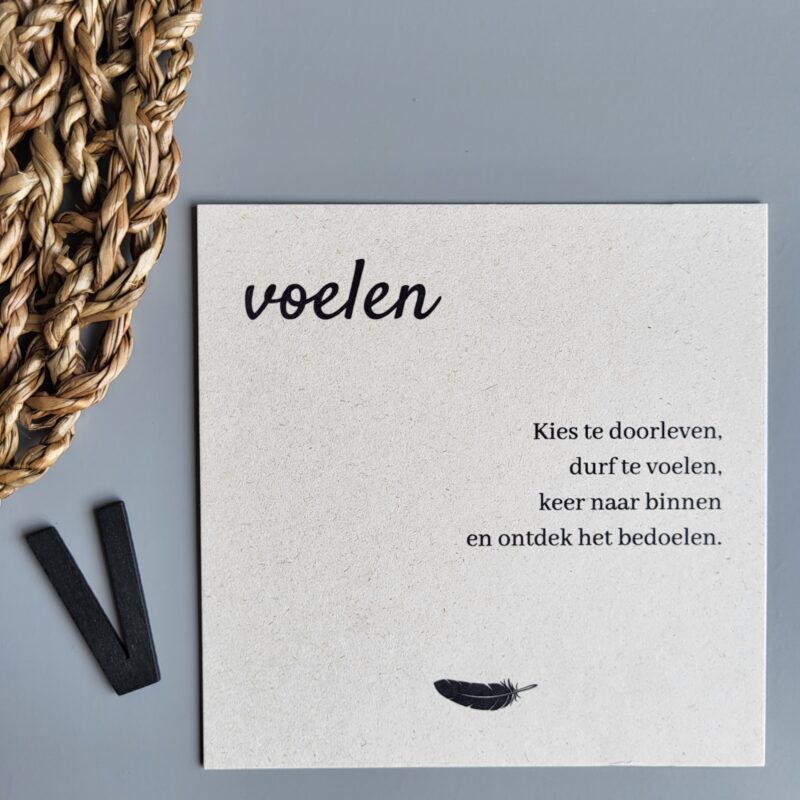 Gedichtkaart woord: Voelen