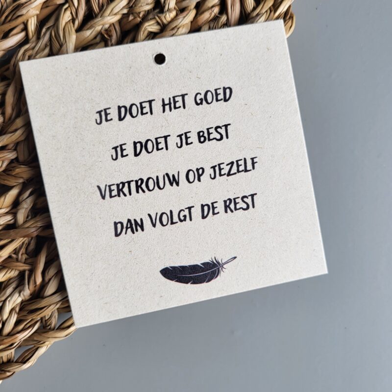 Cadeaukaartje Je doet het goed