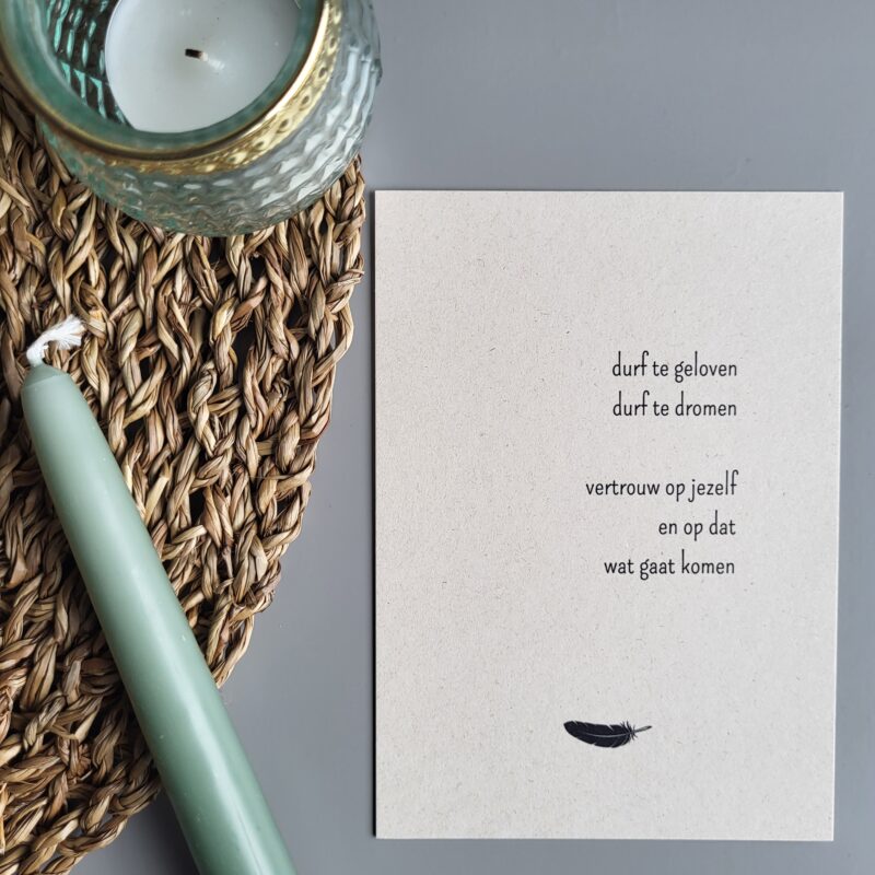 Gedichtkaart inspiratie: Geloven
